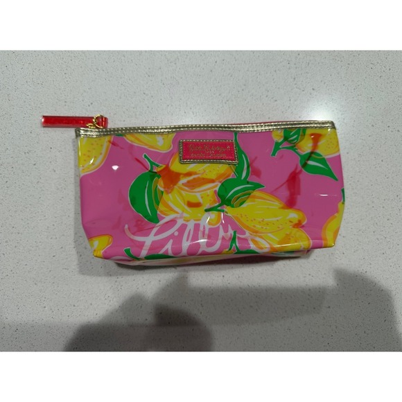 Lilly Pulitzer Handbags - Lilly Pulitzer for Estee Lauder Cosmetic Pouch Pink/Yellow